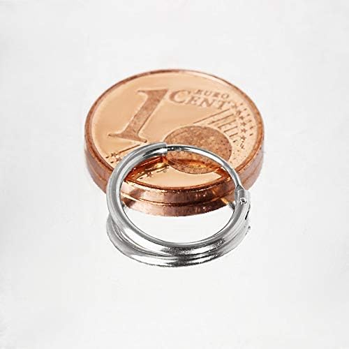 NKlaus single gold alloy gold white gold Creole earring ear jewellery round gold earring 13mm 2572, Gold,White - Image 4