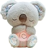 Générique Koala Qui Respire pour Adulte – Peluche Lumineuse avec Musique Apaisante et Lumière Douce sur Le Ventre, (Gris)