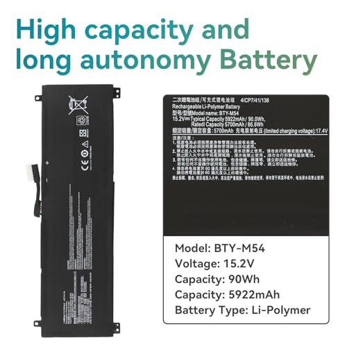 Batterie BTY-M54 pour MSI Creator Z17 Performance Durable et Sûre - 3