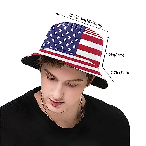 Image of Flag Bucket Hat Fashion Fisherman Hat Cute Flag Bucket Hats Sun Hat for Women Men