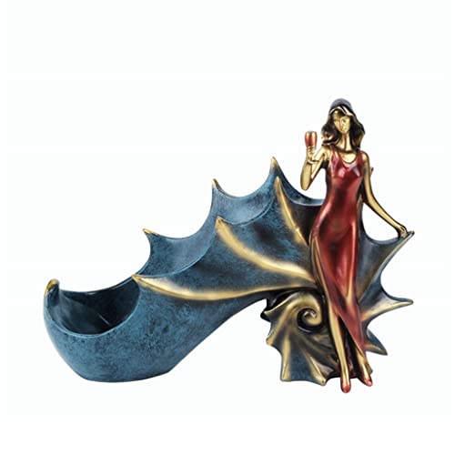 Soporte para Botella de Vino Resina Personaje Femenino Rojo miniatura 1