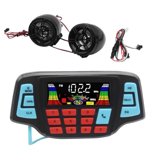Haut-parleur moto audio avec radio FM et lecteur carte TF compatible MP3