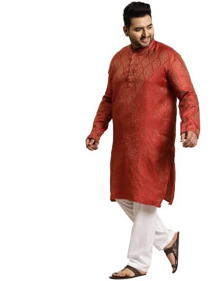 Image of SOJANYA (Since 1958 Men's Jacquard Silk Printed Kurta & Pyjama Set