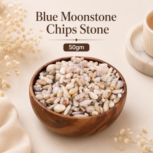 Image of Natural Blue Moonstone Crystal Chips 50 gm |Polished Healing Gemstone Chips for Meditation, Reiki, Energy Work, Crystal Collection, Home Decor, Feng Shui & Vastu Stones