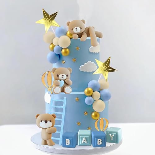 Opiniones y reviews de Pasteles chedraui de esta semana. 39 Decoración para tartas de oso con letras de bebé, decoración para fiestas de cumpleaños (azul)
