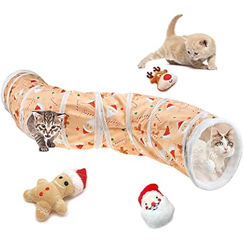 Vehomy Christmas Cat Toys Tunnel Set Cover