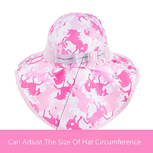 Image of Kids Sun Hat UPF 50+ Boy Girl Protection Hat Wide Brim Beach Hats with Mesh and Adjustable Chin Strap