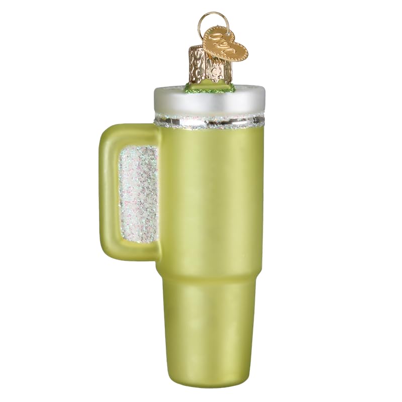 Old World Christmas Adorno Colgante de Cristal de Copa de Kringle Verde