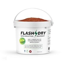 FlashDry Super Spill Absorbent, 5L Bucket with Dispenser Lid, 100% Organic Coco Coir, Landfill Safe, OSHA Approved, Ideal for Absorbing Oil, Paint, Grease in Garages, Kitchens, Janitor Kits