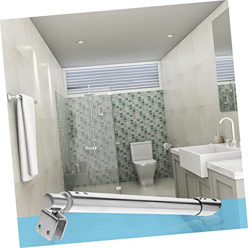 Veemoon Glass Door Pull Rod Shower Glass Panel Support Brackets Shower Door Bar Door Jam Window Locks Patio Door Lock Hardware Brackets Braces 304 Stainless Steel Accessories Double Head