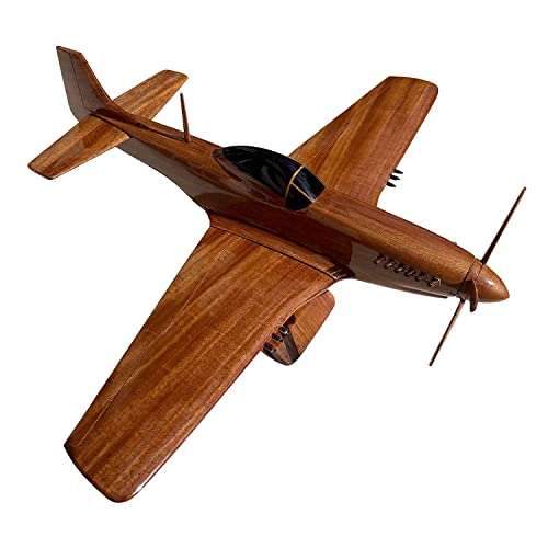Tesaut P-51 (P51) Mustang Mahogany Wood Desktop Airplane Model