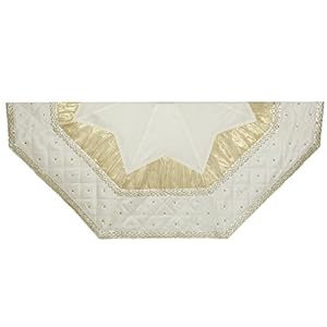 Kurt Adler Tree Skirt with Quilted Border, 52-Inch, Ivory Kurt Adler Tree Skirt with Quilted Border 52 Inch Ivory