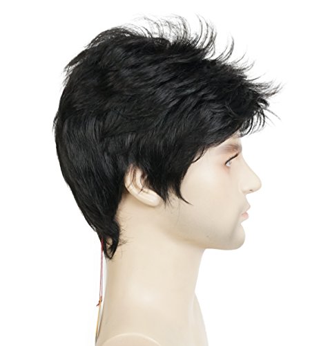 Lydell Men Wig Natural Short Straight Hair Synthetic Full Wigs (Natural Black) #TOP2