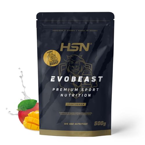 Pre Workout Evobeast de HSN | Sabor Mango 500 g = 10 Tomas por Envase Bebida para Deportistas Preentrenamiento con Potente Poder Estimulante + Energética | No-GMO, Vegetariano, Sin Gluten