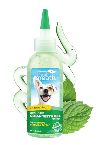 TropiClean Fresh Breath Dog Toothpaste for Teeth Cleaning, Breath Freshener, Easy to Use Plaque & Tartar Remover Gel, No Toothbrush Needed, 4oz.