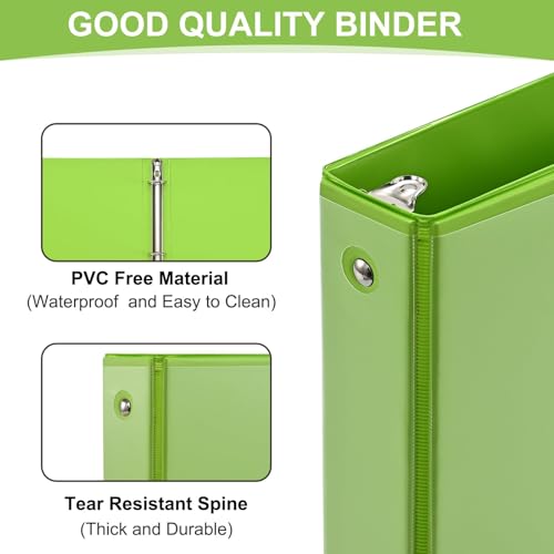 SUQJOY 1/2 inch 3-Ring Binder, 0.5-inch Round Ring Binder with 2 Inside Pockets, Clear View Cover Binders Holds 8.5\'\' x 11\'\'Paper for Office/Home/School Supply, 6 Pack (Assorted 6 Colors) - Thumbnail 5