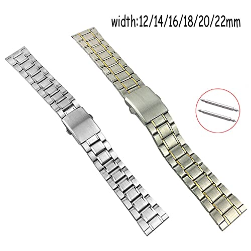 metal stainless steel strap watch band flat buckle wrist band silver gold, silver bracelet, 12 14 16 18 20 bracelet3