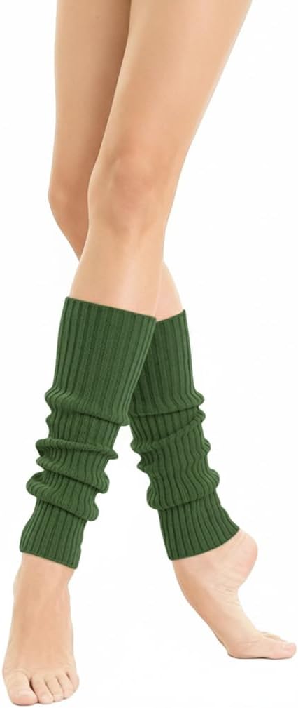 v28 Women Warm Leg Warmers 80s Retro Party Costume Knit Ballet Neon Long Socks
