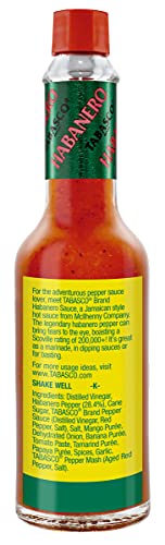 Molho de Pimenta Habanero Hot Frasco Tabasco 60ml