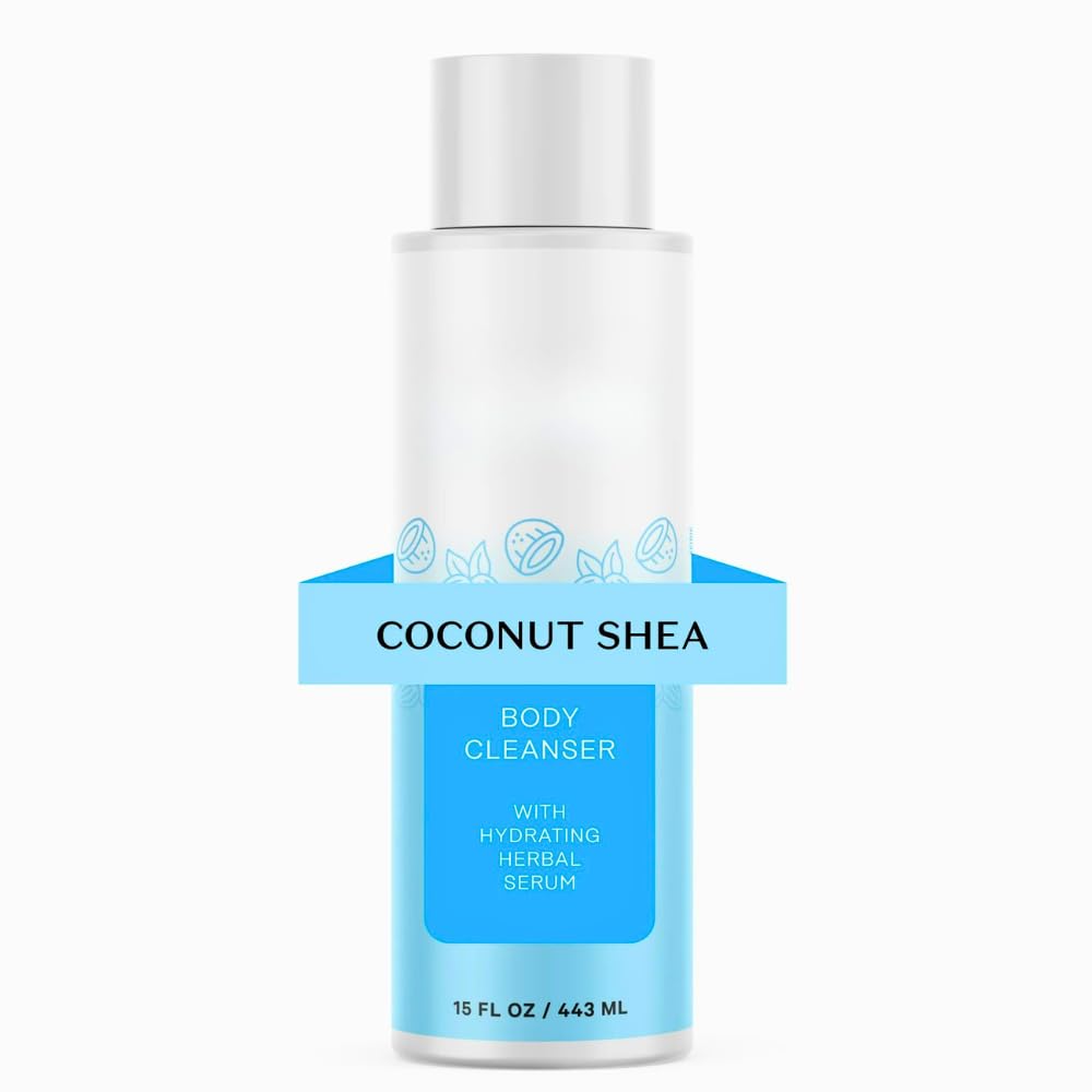 Coconut Shea Hydrating Body Cleanser pH Balanced Moisture Boost Formula Gentle Botanical Body Wash with Aloe Lactic Acid