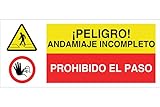 andamiaje bruner definicion Cofan CAP22PL717297 - Señal de seguridad"¡Peligro! Andamiaje Incompleto/Prohibido El Paso"