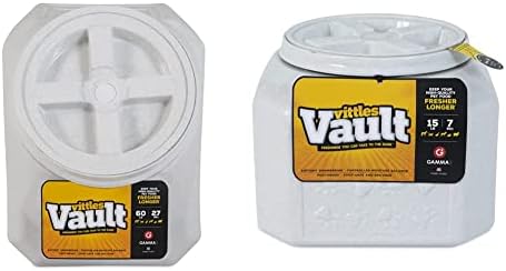 Gamma2 Vittles Vault Outback Airtight Pet Food Container, 60 Pounds & Vittles Vault Outback Food Storage Container, 15 Pounds Gamma2 Vittles Vault Outback Airtight Pet Food Container, 60 Pounds & Vittles Vault Outback Food Storage Container, 15 Pounds
