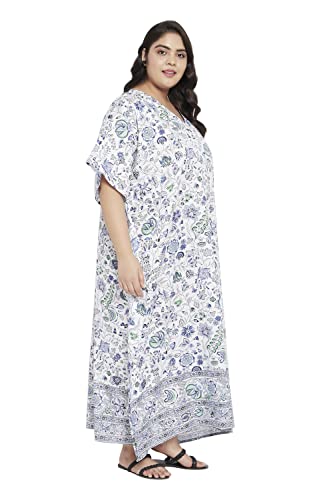 Image of Gypsie Blu Women Plus Size Kaftan Dress Beach Cover Up Maxi Dresses for Women, V-Neck Kimono Sleeve 1X-3X