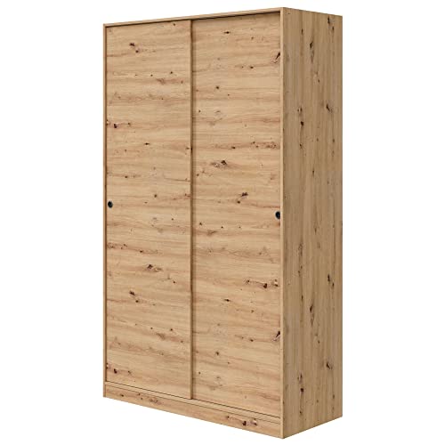 Armario Enzo 2 Puertas Correderas Dormitorio Color Roble Nodi 200x120x50 cm