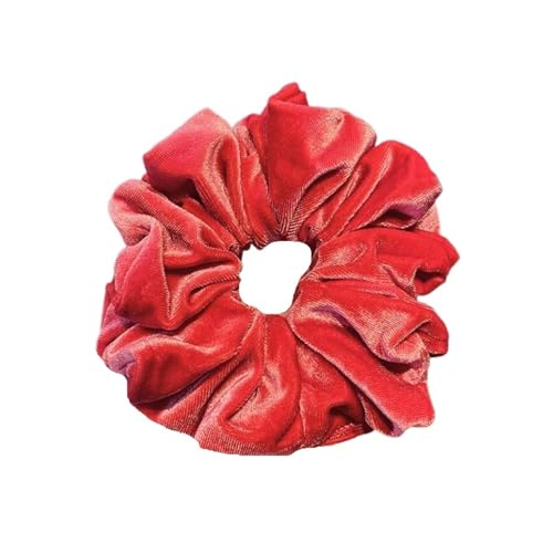 Chouchou de grande taille contre les cheveux rebelles avec élastique rouge