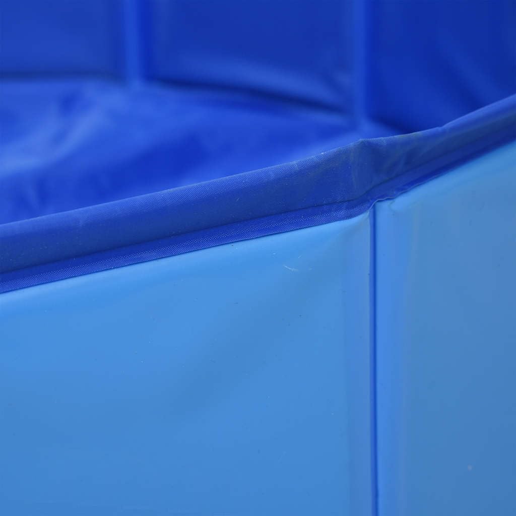 Piscina para perros plegable azul 80 x 20 cm PVC antideslizante, piscina infantil resistente para mascotas, interior y exterior, ideal para verano, accesorios para perros para refrescarse y