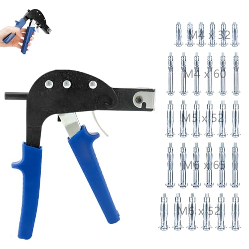 Kit d Outils de Réglage D ancrage Mural, Outil de Réglage en Métal pour Ancrage Mural Robuste, Fixation pour Cavités Pince de Montage, Avec 30 vis d ancrage Murales Creuses, Pour Surfaces Murales