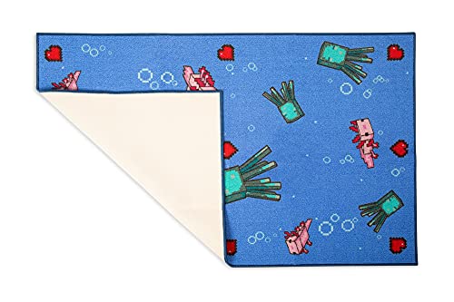 Ukonic Minecraft Underwater Printed Area Rug | Indoor Floor Mat, Accent Rugs For Living Room And Bedroom, Home Decor For Kids Playroom | Video Game Gifts And Collectibles | 60 X 39 Inches Blue #TOP1
