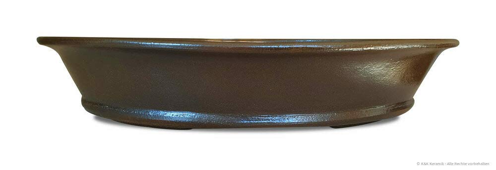 K&K Keramik Bonsaischale XXL oval 64x50x12 cm, Dunkelbraun-matt :  Amazon.de: Garten