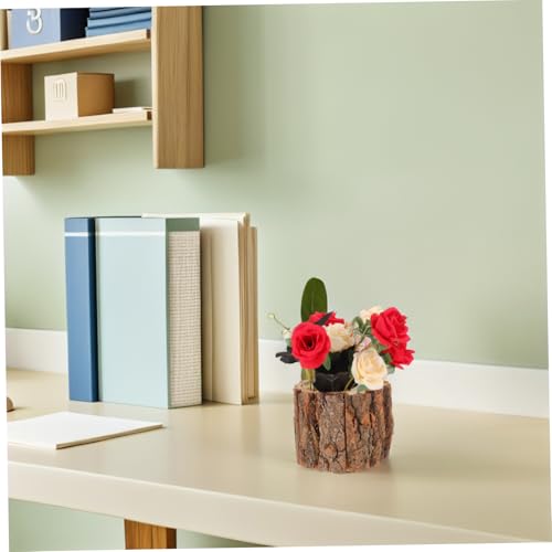 Pots de fleurs bois écorce rustiques TOYANDONA conteneur intérieur extérieur - 6