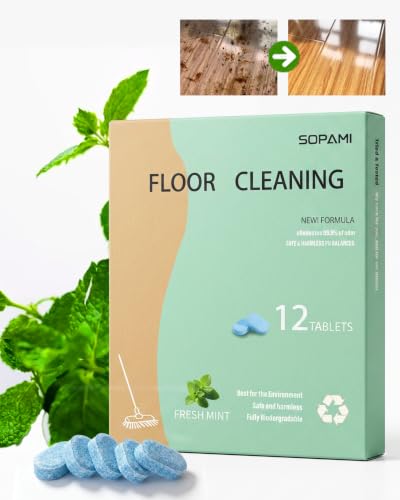SOPAMI Floor Cleaning Tablets Deep Cleaning Solution Mint Scent 12 count