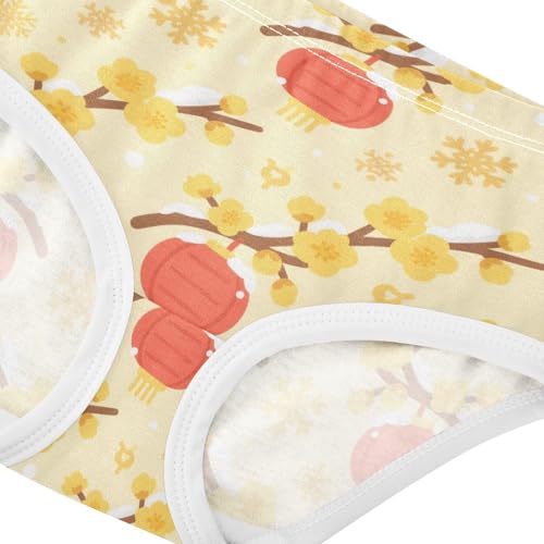 Girls' Underwear Yellow Plum Blossom Red Lantern Toddle Brief Panties 2-8 Years 203005644