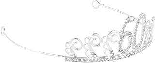 ibasenice Wedding Decoration Cake Decorations Crystal Decor Silver Cake Decoration Accessories Cake Crown Crystal Cake Decor Decorate Headgear Birthday Cake Accessories Rhinestone Headpiece