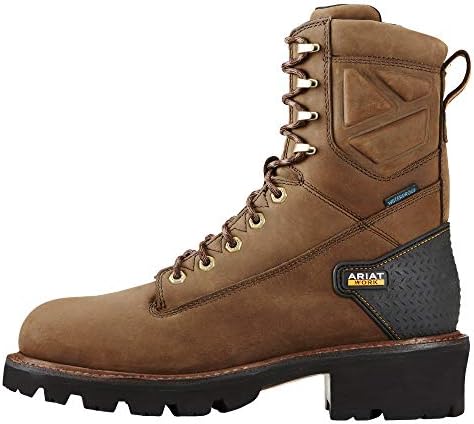 Ariat Mens Powerline 8" Waterproof Work Boot Oiled Dark Brown 7.5 | Image 1
