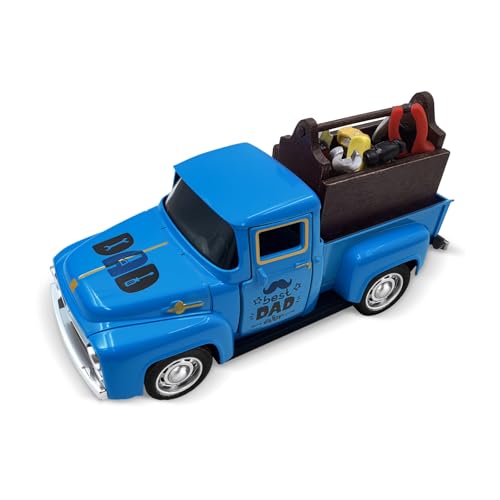 Teeloray Fathers Day Decor Vintage Truck with Mini Toolbox