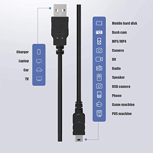 Gps Charger Cable, Ancable 6 Feet Usb A Male To Mini 5 Pin Data Transfer Charging Cable Cord Compatible For Garmin Navigator Nuvi 50Lm 2555Lmt 2595Lmt 40Lm 1300 255W Gps System #TOP6