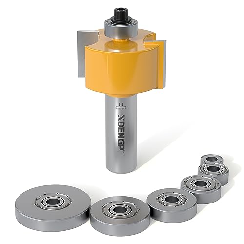Image of Rabbet Router Bit Set 1 /2 Shank, Rabbeting Router Bits 1pcs with 6 Bearings for Interchangeable and Adjustable Multi Depths Cutter 1 /8 inch, 1 /4 inch, 5 /16 inch, 3 /8 inch, 7 /16 inch, 1 /2 inch