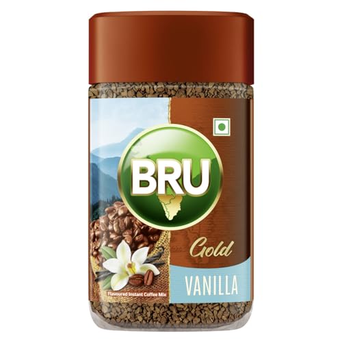 Image of Bru Gold Freeze Dried Pack Of 3, Flavoured Instant Coffee - 55 Gms Each Of Vanilla, Caramel And Classic, Glass Bottle, Ground