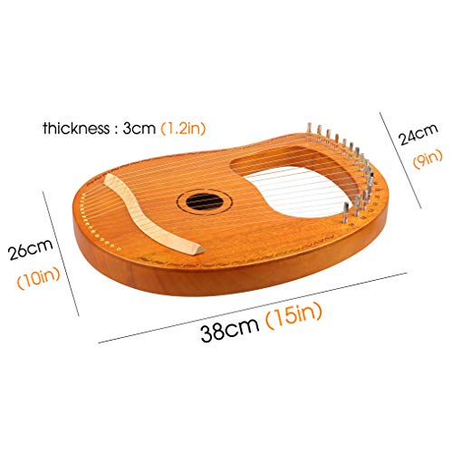 image for Mr.Power Lyre Harp Ancient Greece Style 16 Metal Strings Lyre with Tun