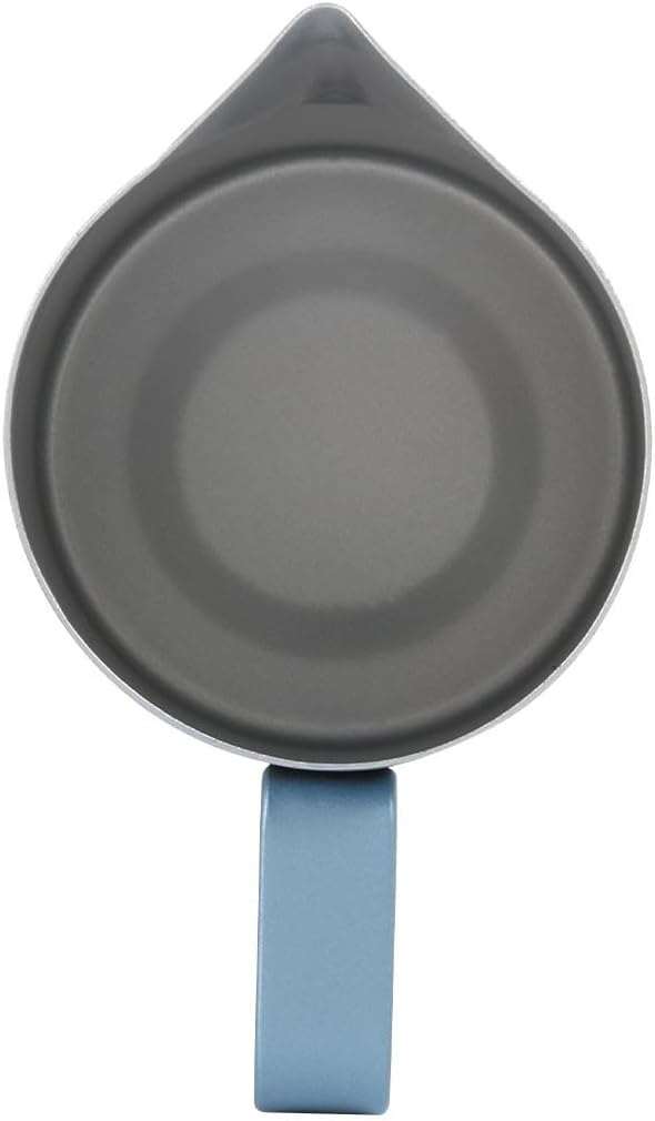 Milk Pitcher 14.2oz/420ml Espresso Steaming Pitcher Stainless Steel Milk Frother Jug for Latte Art (Blue)