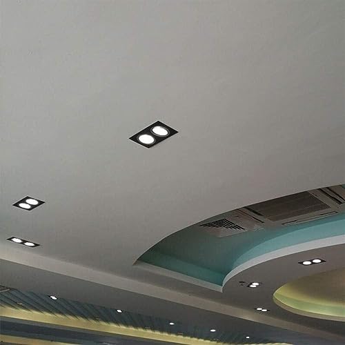 Spots plats LED encastrés double tête noir mat design architectural - 6