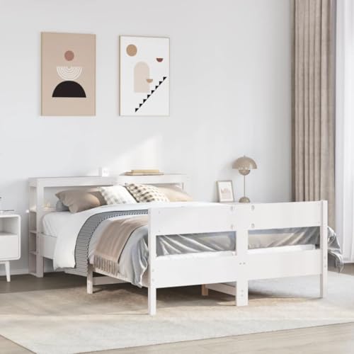DYRJDJWIDHW Cama Juvenil Bed Base Cama somierEstructura de Cama sin colchón Madera Maciza Blanca 120x190 cmAdecuado para dormitorios