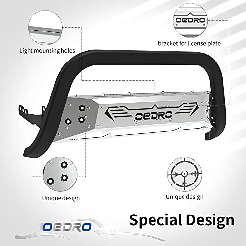 Oedro Paintable Bull Bar Fits 2007-2018 Chevy Silverado/Gmc Sierra 1500 & 2019 1500 Ld & Limited, Truck Brush Guard, Front Bumper Push Bar W/Grille Skid Plate Light Mount #TOP1