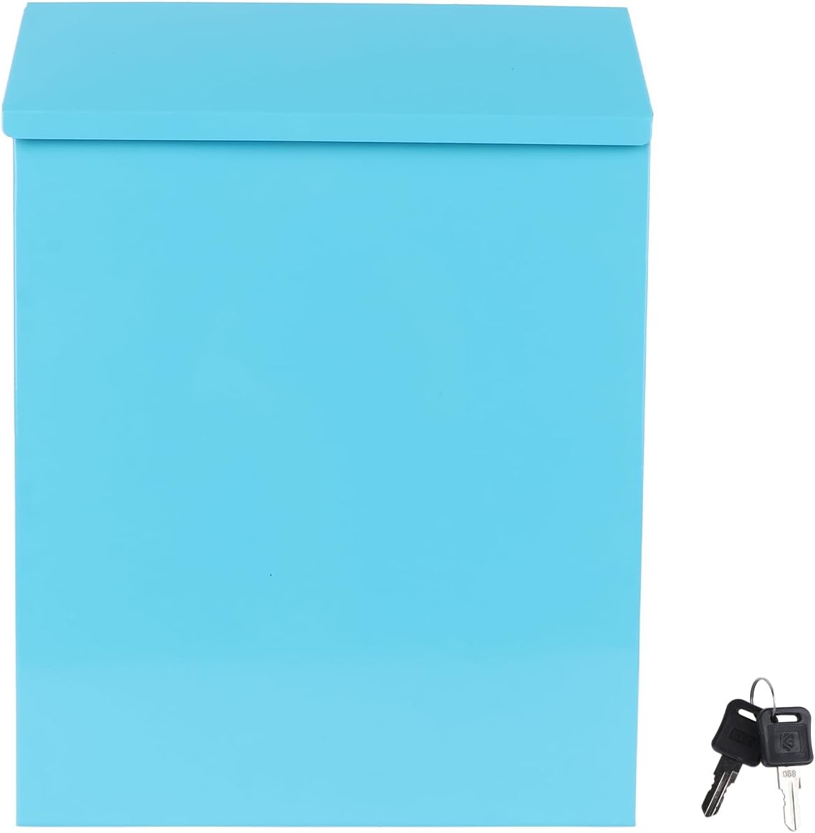 VICASKY Mail Box Santa Key Mailbox Wall Mount Outside with A Lock,Individual Iron Postbox, Yellow Blank Letter Box Wall Mount Mailbox Post Box Lockable Suggestion Box Iron Santas Mailbox Safe Box