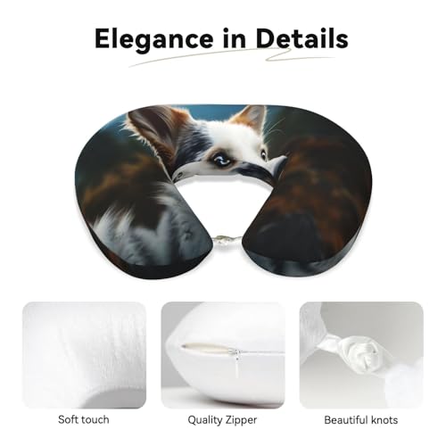 Almohada de espuma viscoelástica para viaje 30 cm miniatura 4