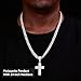 Ucciyo Moissanite Cross Pendant 2.7 Carats w/Zicronic Iced Out Chain Sterling Silver Cross Necklace Pendant 124in